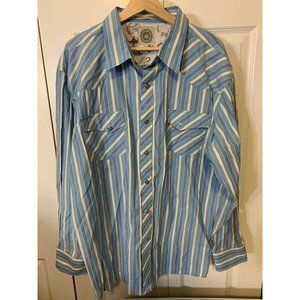 Vtg Maxini Men’s Sz 2XL Long Sleeve Button Up Diamond Studded Pearl‎ Snap…